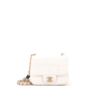 Chanel Monacoco Logo Blocks Square Flap Bag Quilted Lambskin with Resin Mini