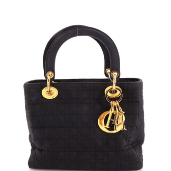 Christian Dior Vintage Lady Dior Bag Cannage Quilt Nylon Medium