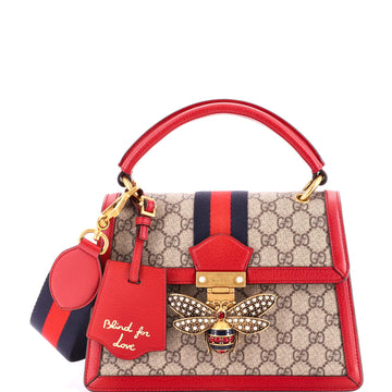 Gucci Queen Margaret Top Handle Bag GG Coated Canvas with Leather Small