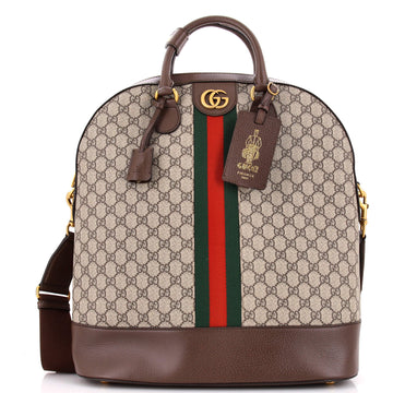 Gucci Savoy Web Bowling Tote GG Coated Canvas and Leather Small