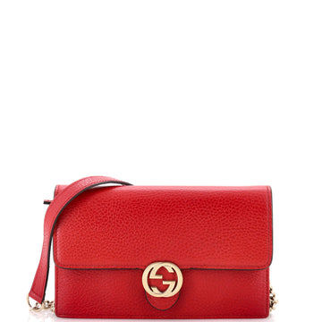 Gucci Interlocking Wallet on Chain Leather