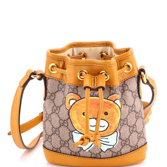 Gucci x EXO-KAI Ophidia Bucket Bag Printed GG Coated Canvas Mini