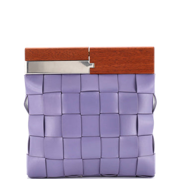 Bottega Veneta The Snap Clutch Maxi Intrecciato Leather with Wood and Metal