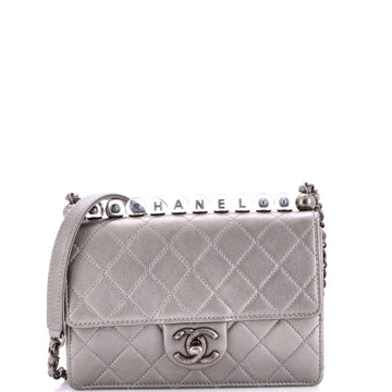 Chanel Chic Pearls Flap Bag Quilted Goatskin with Acrylic Beads Small