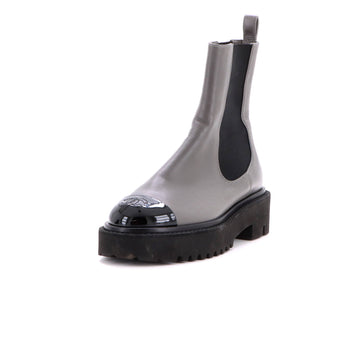 Chanel Women's CC Cap Toe Chelsea Boots Leather with Patent