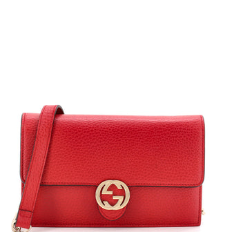 Gucci Interlocking Wallet on Chain Leather