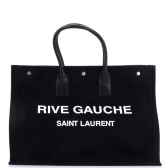 Saint Laurent Rive Gauche Shopper Tote Camo Canvas Large
