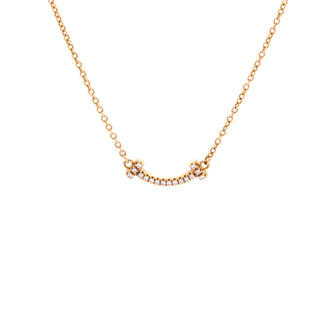 Tiffany & Co. T Smile Pendant Necklace 18K Yellow Gold with Diamonds Mini