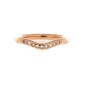 Tiffany & Co. Elsa Peretti Curved Wedding Band Ring 18K Rose Gold with Diamonds