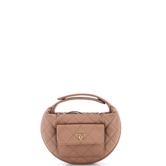 Chanel Polly Pocket Pouch Hobo Quilted Caviar Mini