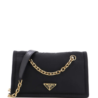 Prada Padded Chain Flap Bag Tessuto Medium