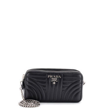 Prada Double Zip Crossbody Bag Diagramme Quilted Leather Mini