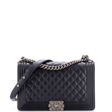 Chanel Boy Flap Bag Quilted Calfskin New Medium
