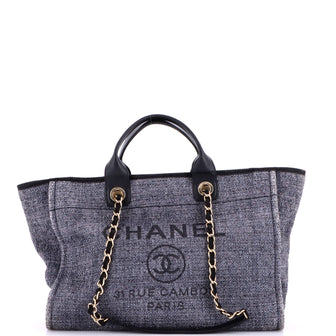Chanel Deauville Tote Raffia with Glitter Detail Medium