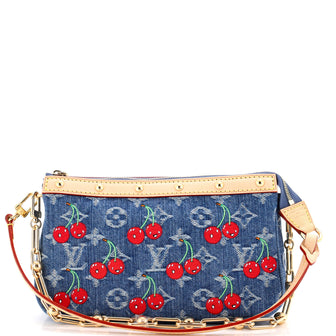 Louis Vuitton x Takashi Murakami Chain Pochette Accessoires NM Limited Edition Monogram Cerises Denim