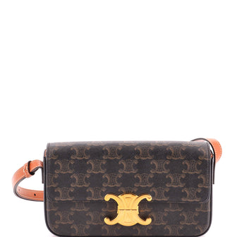 Celine Triomphe East-West Shoulder Bag Triomphe Coated Canvas