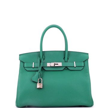 Hermes Birkin Handbag Vert Vertigo Togo with Palladium Hardware 30