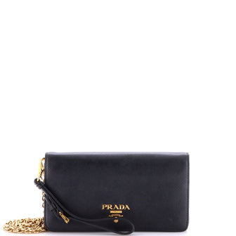 Prada Wristlet Wallet on Chain Saffiano Leather Mini