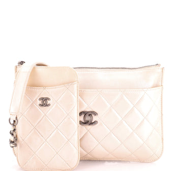 Chanel Multi Pochette Crossbody Bag Quilted Lambskin Medium