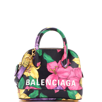 Balenciaga Logo Ville Bag Printed Leather XXS