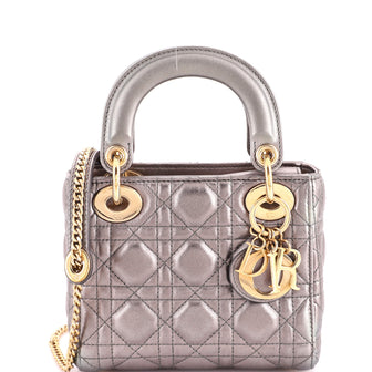 Christian Dior Lady Dior Chain Bag Cannage Quilt Lambskin Mini