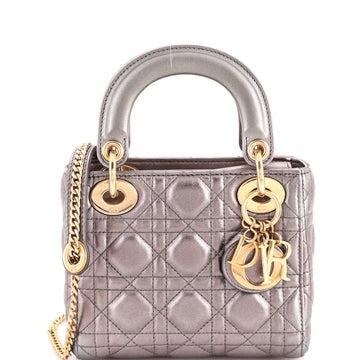 Christian Dior Lady Dior Chain Bag Cannage Quilt Lambskin Mini