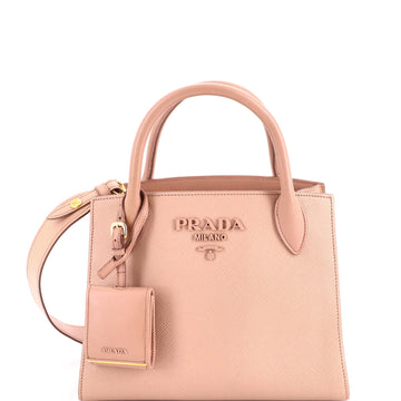 Prada Monochrome Tote Saffiano with City Calf Small