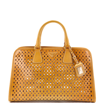 Prada Fori Tote Perforated Saffiano Leather Large
