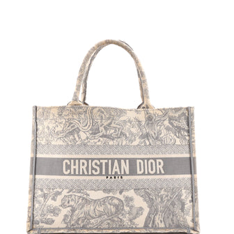 Christian Dior Book Tote Embroidered Canvas Medium
