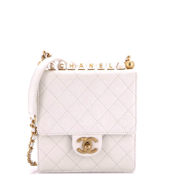 Chanel Chic Pearls Flap Bag Quilted Goatskin with Acrylic Beads Mini