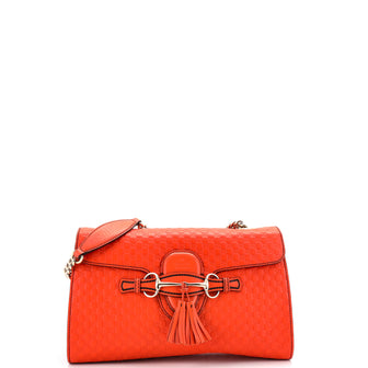 Gucci Emily Chain Flap Bag Microguccissima Leather Medium