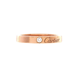 Cartier C de Cartier Wedding Band Ring 18K Rose Gold with Diamond