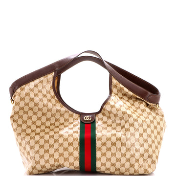 Gucci Giglio Tote GG Crystal Coated Canvas Large