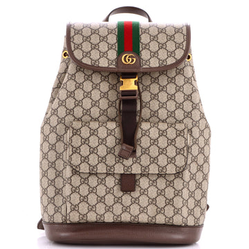 Gucci Ophidia Buckle Backpack GG Coated Canvas Small