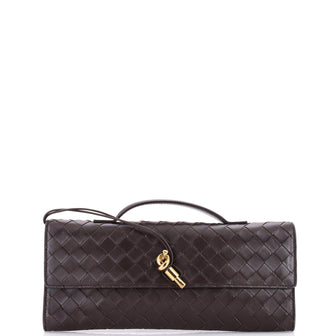 Bottega Veneta Andiamo Top Handle Clutch Intrecciato Nappa Long
