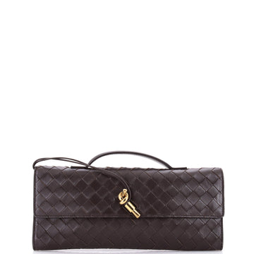 Bottega Veneta Andiamo Top Handle Clutch Intrecciato Nappa Long