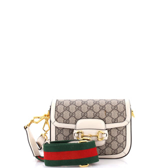 Gucci Horsebit 1955 Shoulder Bag GG Coated Canvas with Leather Mini