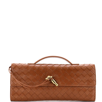 Bottega Veneta Andiamo Top Handle Clutch Intrecciato Nappa Long