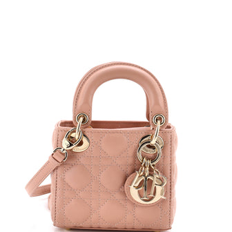 Christian Dior Lady Dior Bag Cannage Quilt Lambskin Micro