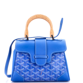 Goyard Saigon Top Handle Bag Coated Canvas with Leather Mini