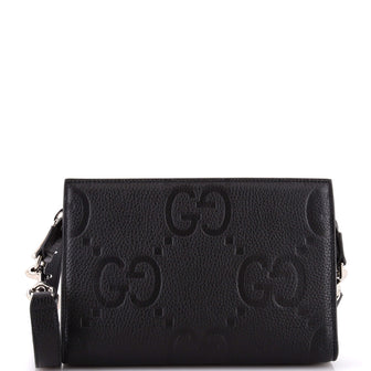 Gucci Zip Crossbody Bag Jumbo GG Embossed Leather