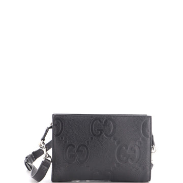 Gucci Zip Crossbody Bag Jumbo GG Embossed Leather
