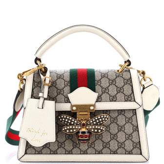 Gucci Queen Margaret Top Handle Bag GG Coated Canvas with Leather Small