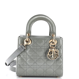 Christian Dior Lady Dior Bag Cannage Quilt Patent Small