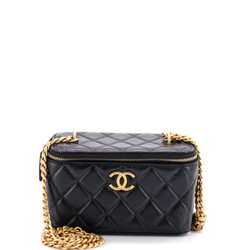 Chanel All Slide Long Vanity Case with Chain Quilted Lambskin Small