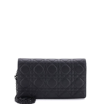 Christian Dior Ultra Matte Lady Dior Wallet on Chain Pouch Cannage Quilt Calfskin Long