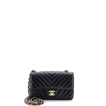 Chanel Classic Single Flap Bag Chevron Lambskin Mini