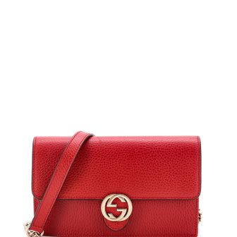 Gucci Interlocking Wallet on Chain Leather