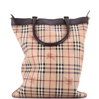 Burberry Tote Bag Haymarket Coated Canvas