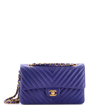 Chanel Classic Double Flap Bag Chevron Lambskin Small